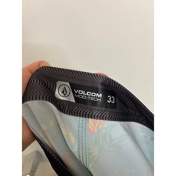 Volcom Boardshorts Mens 33 HI Mod Tech Hawaii Tropical Print Hawaiian Blue NWT - Picture 6 of 8